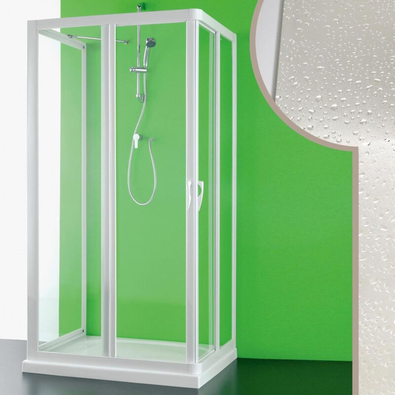 foto del prodotto box doccia 3 lati in acrilico mod. venere h 190 cm 80x80x80 cm apertura centrale