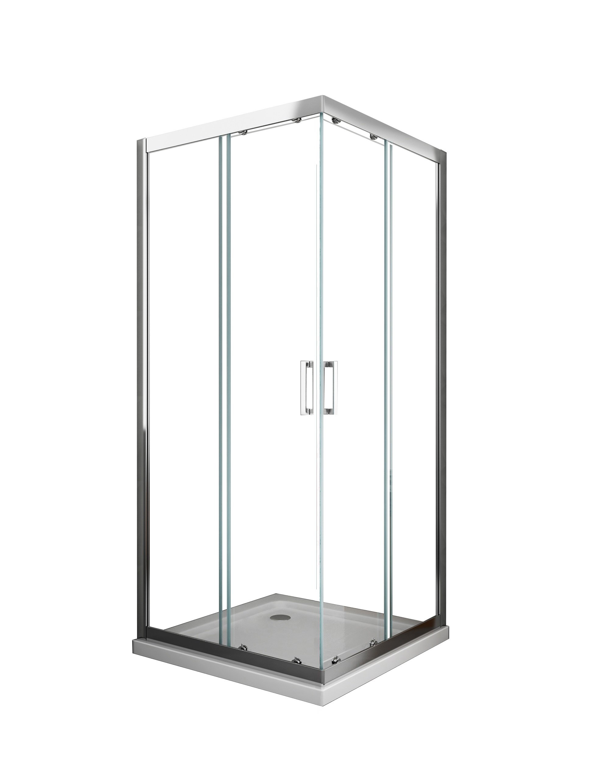 foto del prodotto box doccia 6 mm angolare quadrato profilo cromo reversibile h.190 80x80