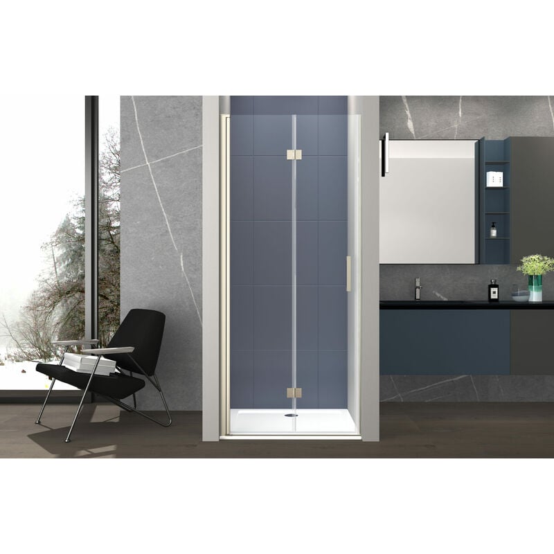 foto del prodotto box doccia 70 cm apertura a soffietto nicchia h200 cm cristallo 6mm profilo satinato liam