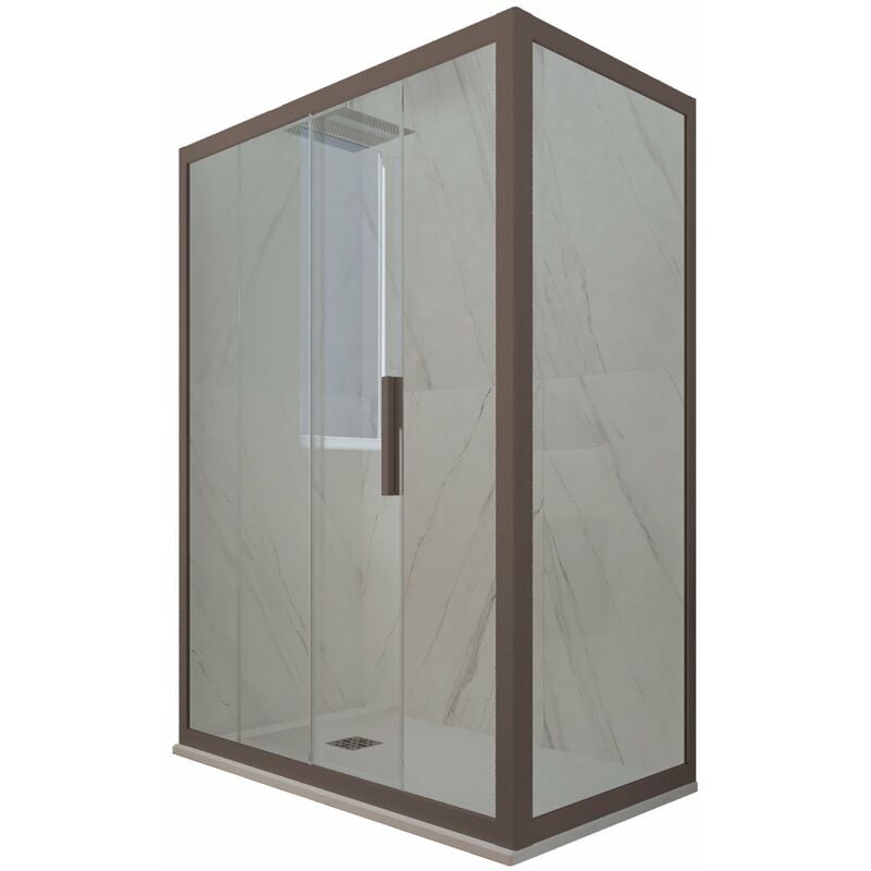 foto del prodotto box doccia 70x100 1 anta scorrevole h 200 chocolate deco duo
