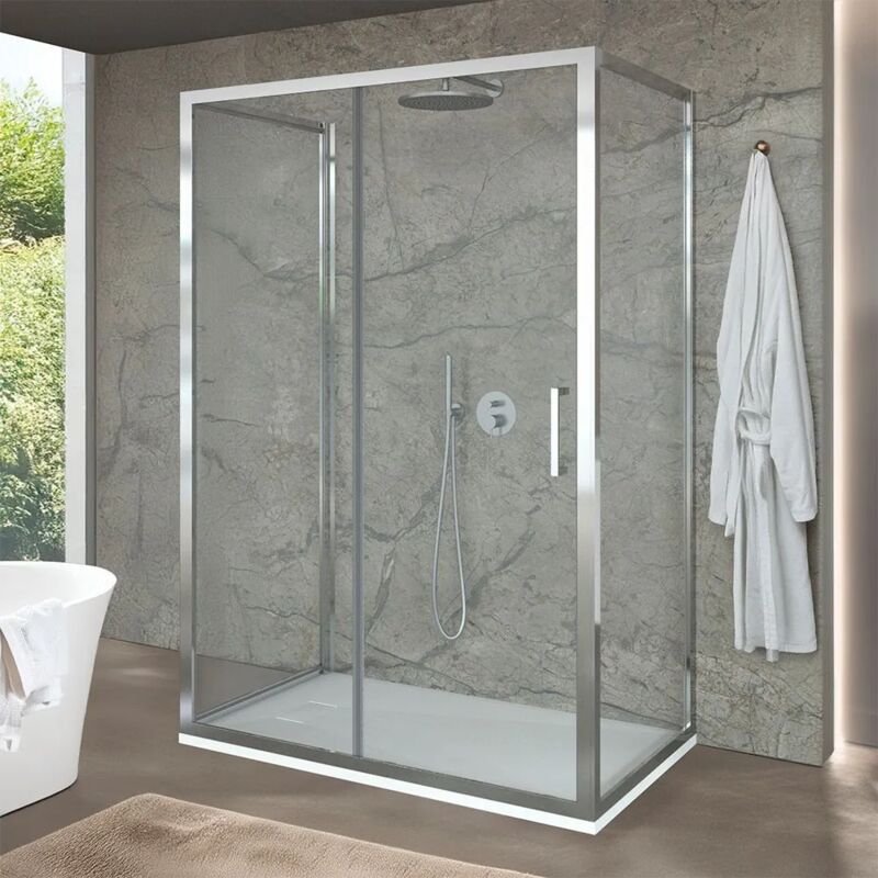 foto del prodotto box doccia 70x100x70 cm con porta scorrevole trasparente h 200 cm ted