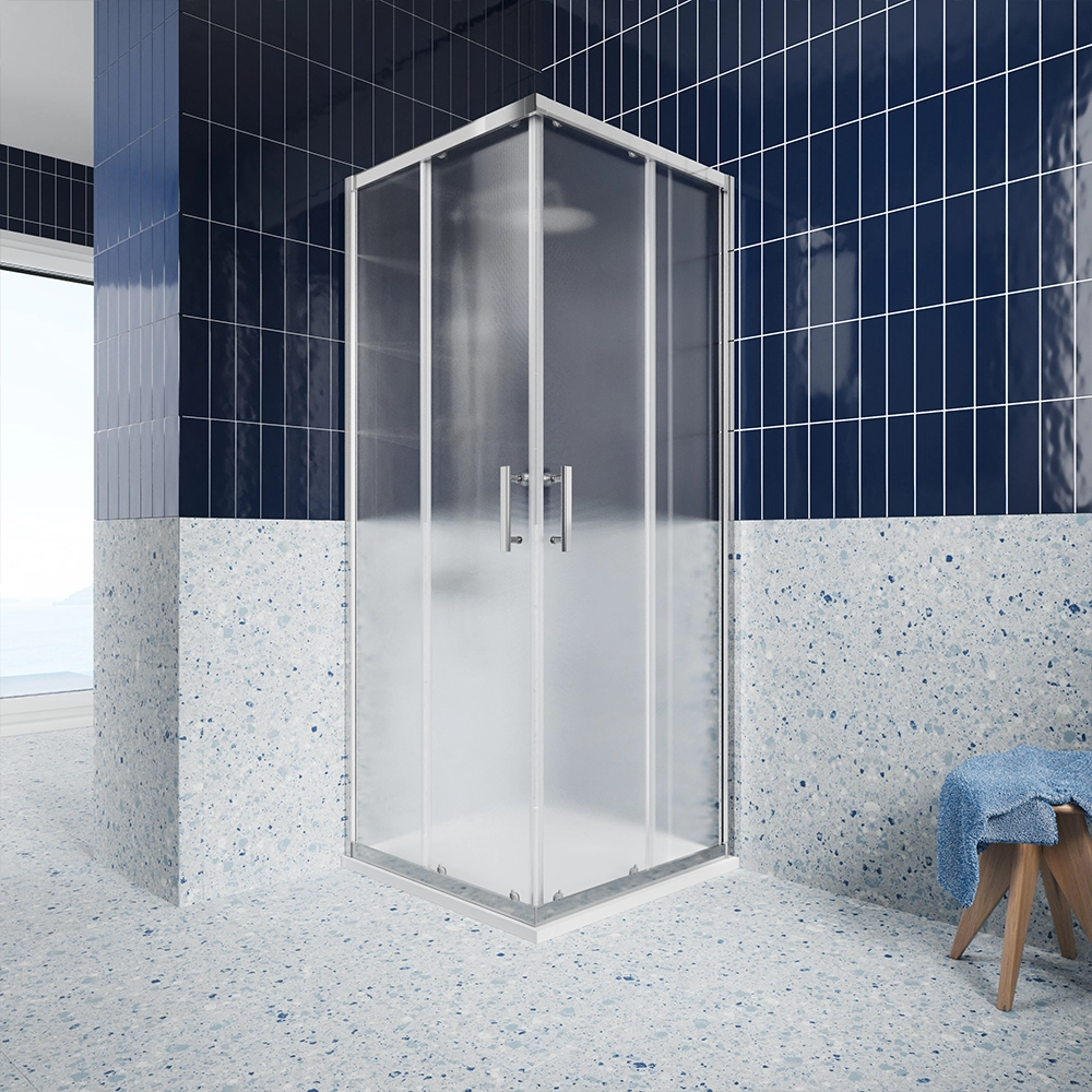 foto del prodotto box doccia 70x120 cm angolare scorrevole vetro 6mm stampato anticalcare h190 tenerife