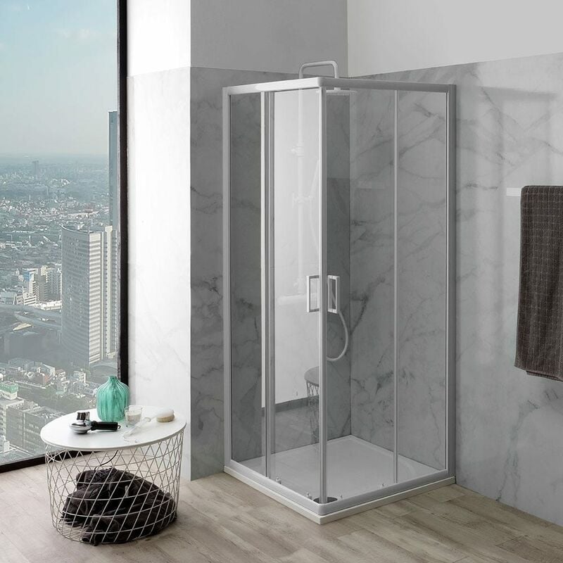foto del prodotto box doccia 70x70 cristallo trasparente 4 mm 2 lati scorrevoli venere