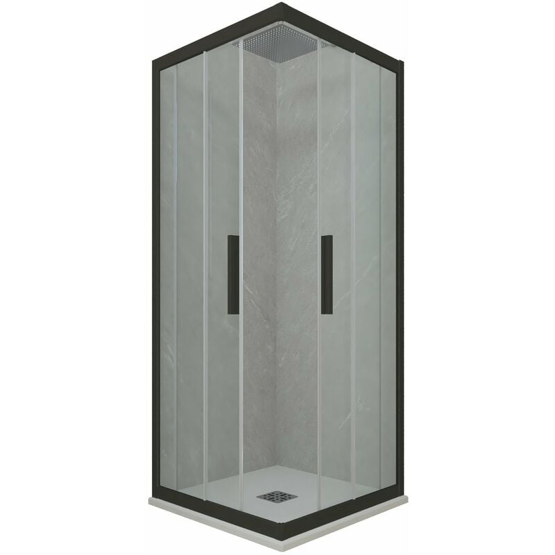 foto del prodotto box doccia 70x80 angolare scorrevole nero matt h 200 kolors