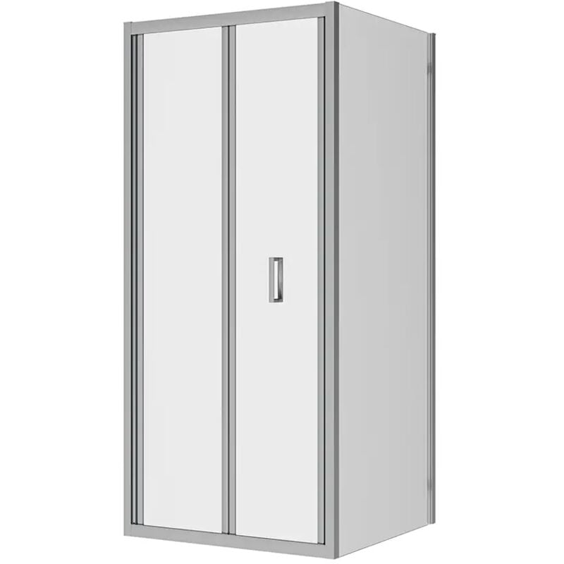 foto del prodotto box doccia 70x90 cm angolare apertura a libro con parete fissa profili in alluminio cromati vetro 6mm trasparente h190 reversibile mod. capri