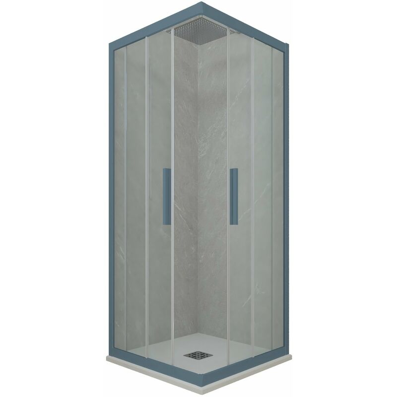 foto del prodotto box doccia 75x110 angolare scorrevole blu navy h 200 kolors