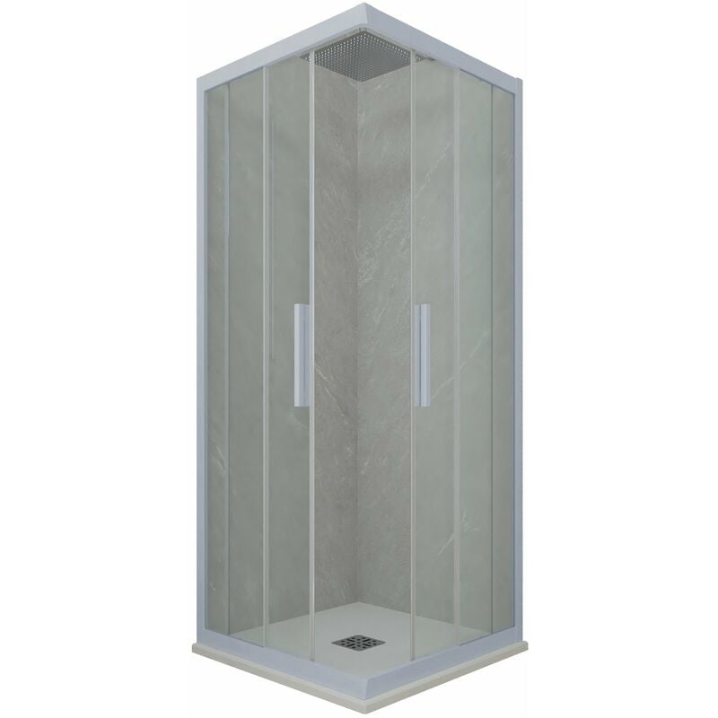 foto del prodotto box doccia 75x110 angolare scorrevole blu vintage h 200 kolors