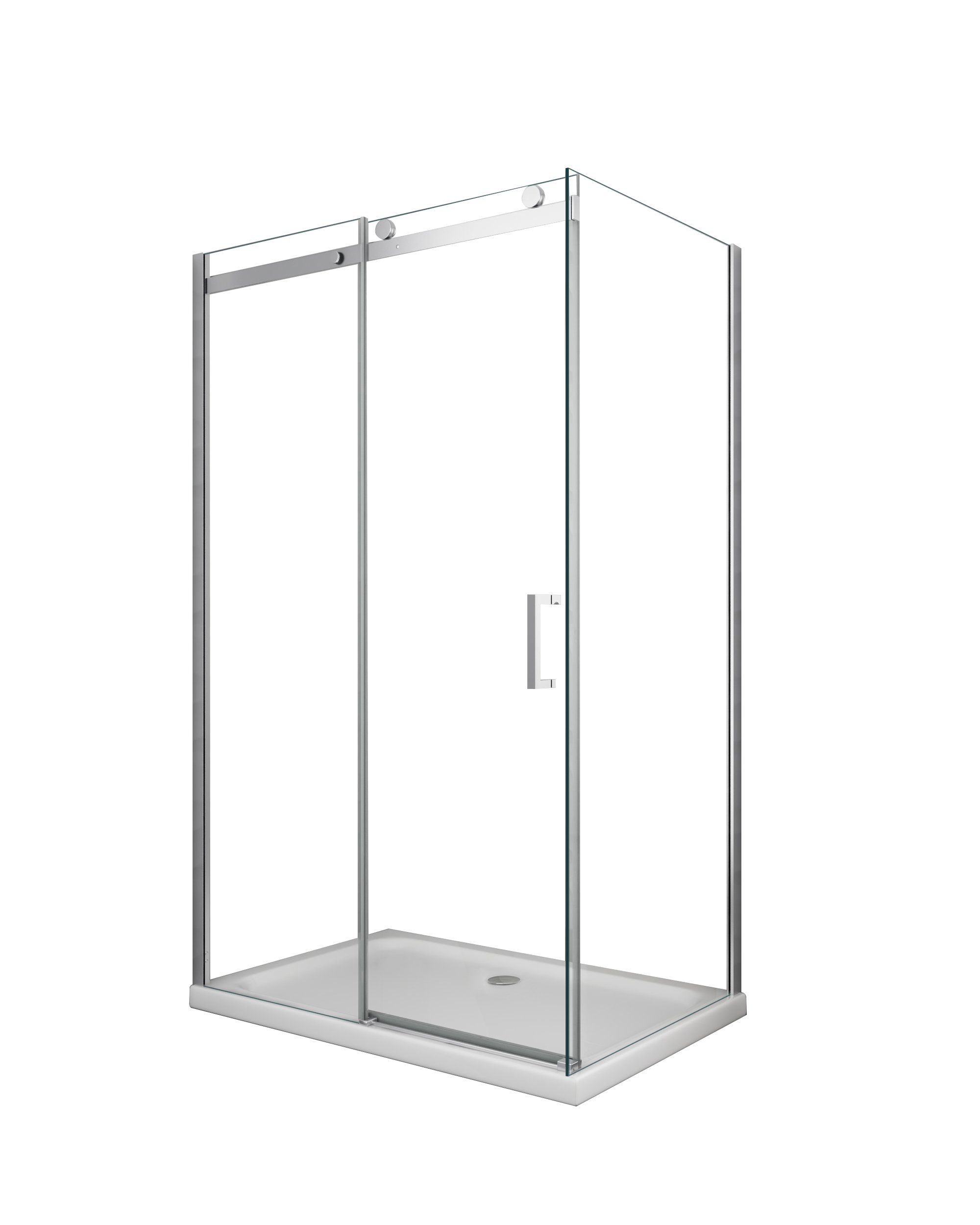 foto del prodotto box doccia 8 mm a 2 lati parete fissa laterale porta scorrevole reversibile altezza 190 cm 80x150