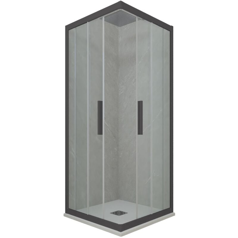 foto del prodotto box doccia 80x100 angolare scorrevole antracite h 200 kolors