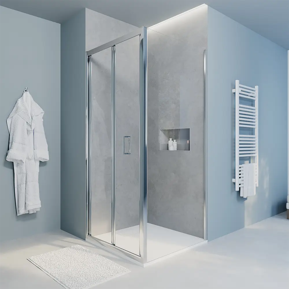 foto del prodotto box doccia 80x100 cm angolare apertura a libro vetro 6mm trasparente capri