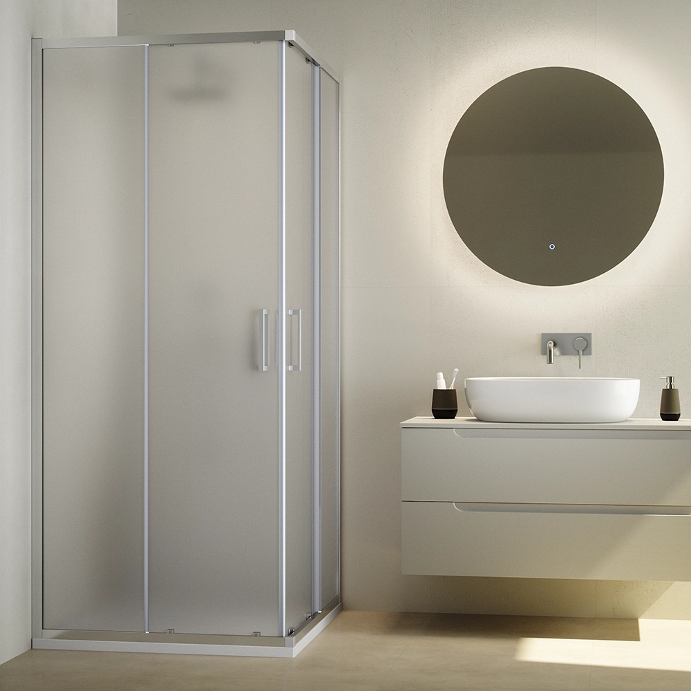 foto del prodotto box doccia 80x120 cm scorrevole vetro 6mm opaco con trattamento anticalcare h195cm scorrevole aruba