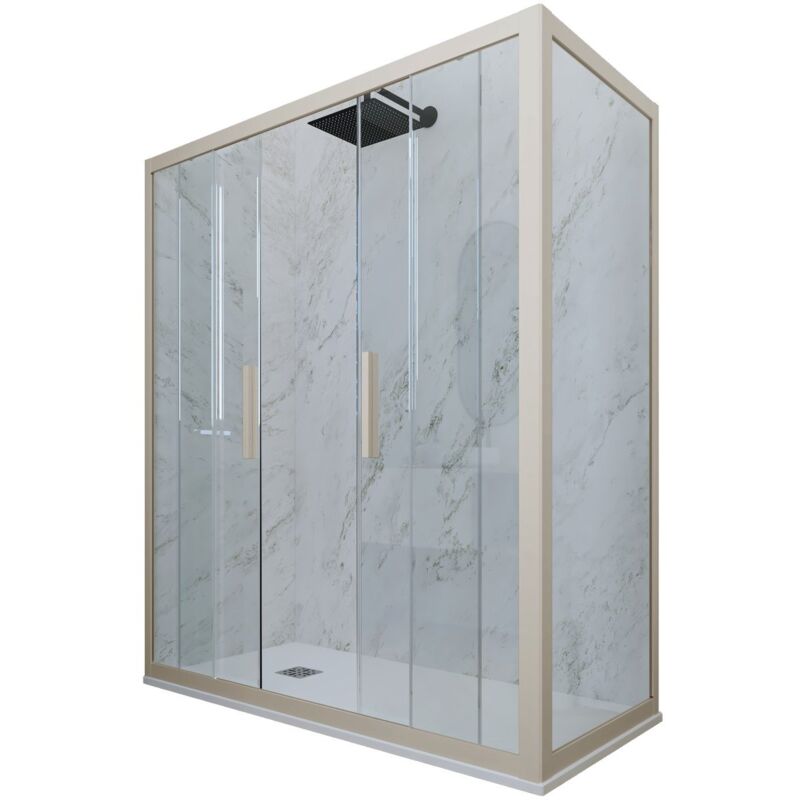 foto del prodotto box doccia 80x150 2 ante scorrevole h 200 champagne glam duo