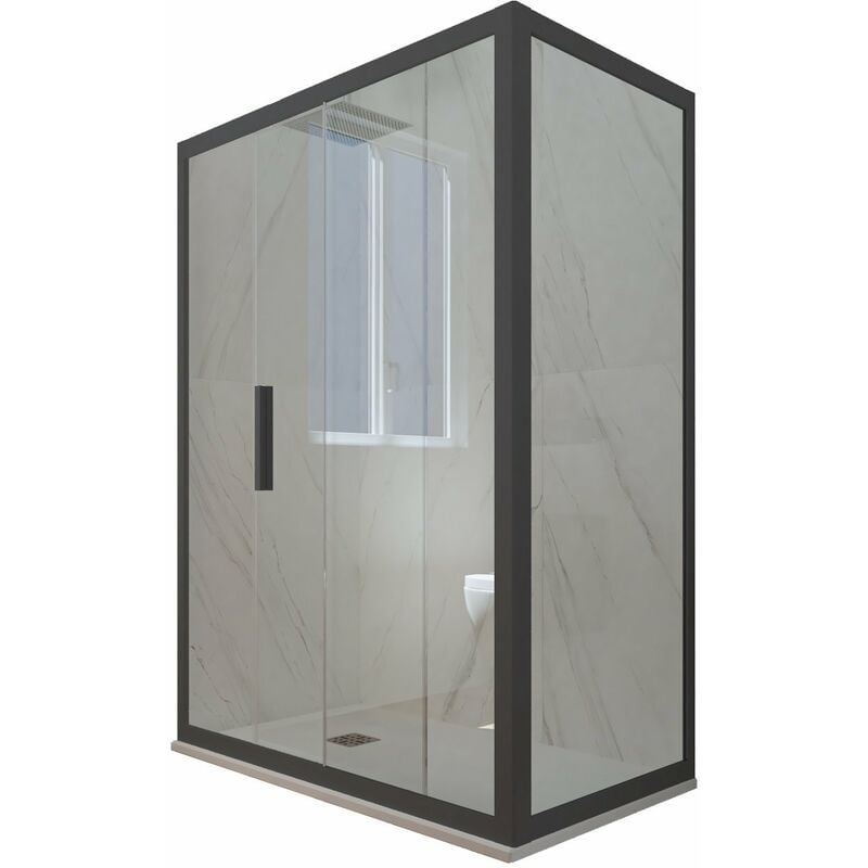 foto del prodotto box doccia 80x170 1 anta scorrevole h 200 antracite deco duo