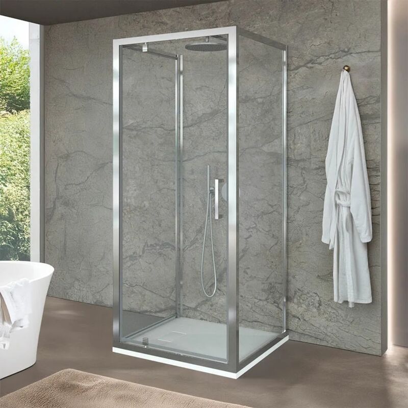 foto del prodotto box doccia 80x70x80 cm con porta a battente trasparente h 200 cm ted