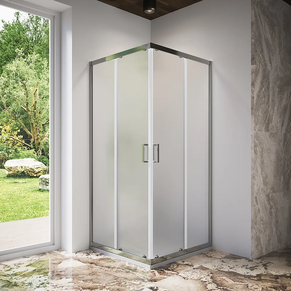 foto del prodotto box doccia 80x80 cm angolare scorrevole vetro stampato 6 mm h185 tonga