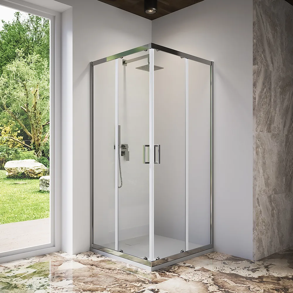 foto del prodotto box doccia 80x80 cm angolare scorrevole vetro trasparente 6 mm h185 tonga