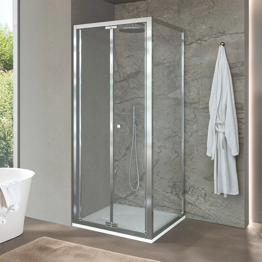 foto del prodotto box doccia 80x80 cm con porta a soffietto trasparente h 200 cm ted