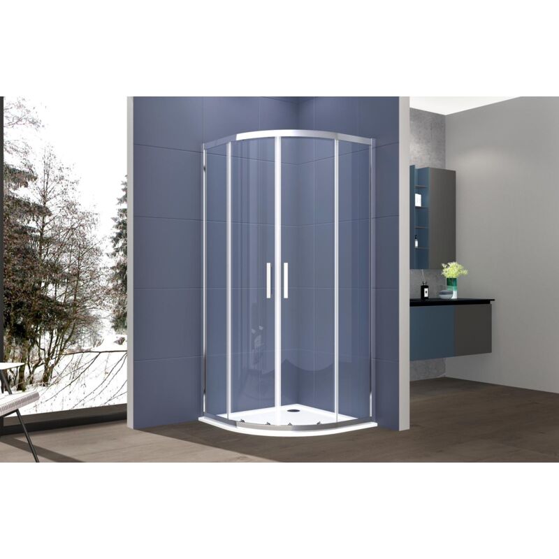 foto del prodotto box doccia 80x80 cm semicircolare angolare h195 cm elia cromato