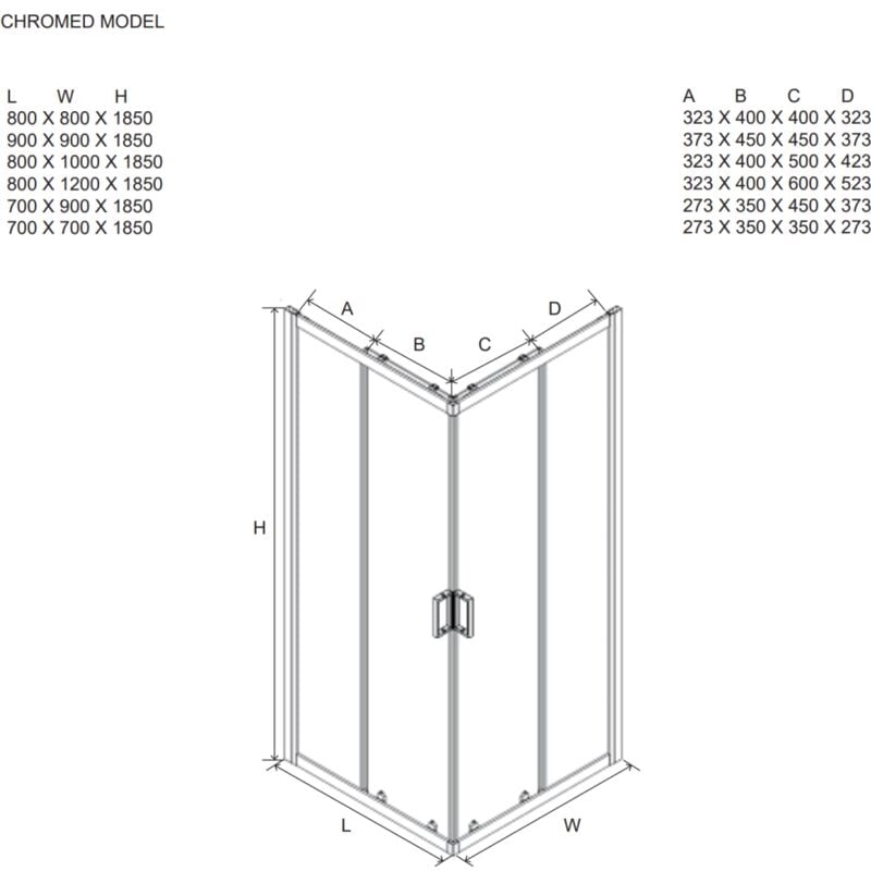foto del prodotto box doccia 80x80 quadrato cristallo opaco 6 mm giada