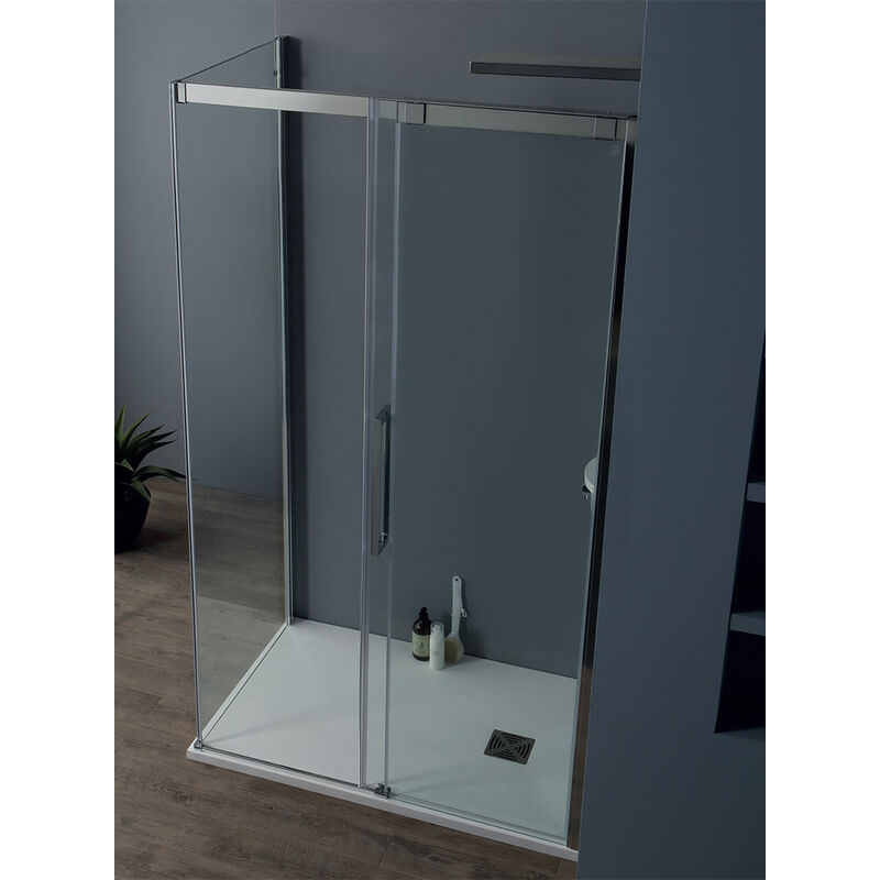 foto del prodotto box doccia 8psc15 in cristallo 8 mm trasparente 80x155 con