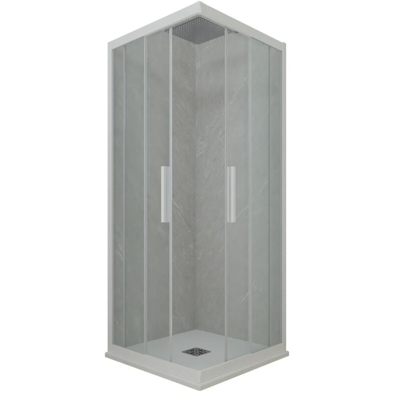 foto del prodotto box doccia 90x100 angolare scorrevole bianco matt h 200 kolors