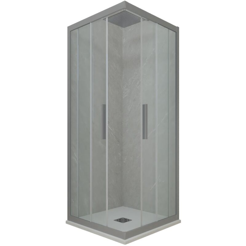 foto del prodotto box doccia 90x90 angolare scorrevole silver h 200 kolors