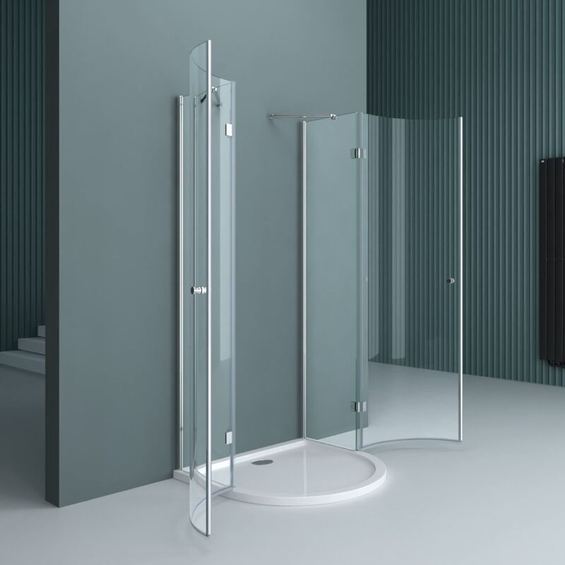 foto del prodotto box doccia 90x90x190cm, cabina bagno vetro di sicurezza esg vetro trasparente incluso rivestimento facile da pulire ravenna03k doporro