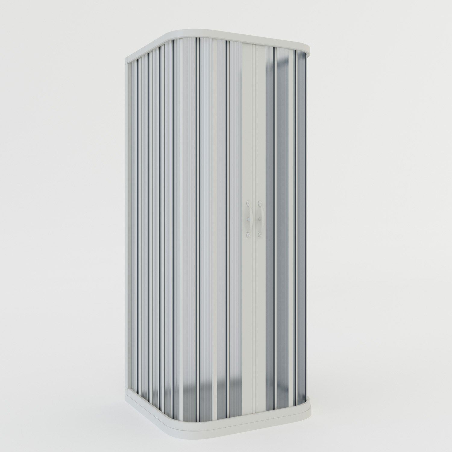 foto del prodotto box doccia a 3 lati in pvc a soffietto 80x80x80 cm h 185 mod. narciso con apertura centrale