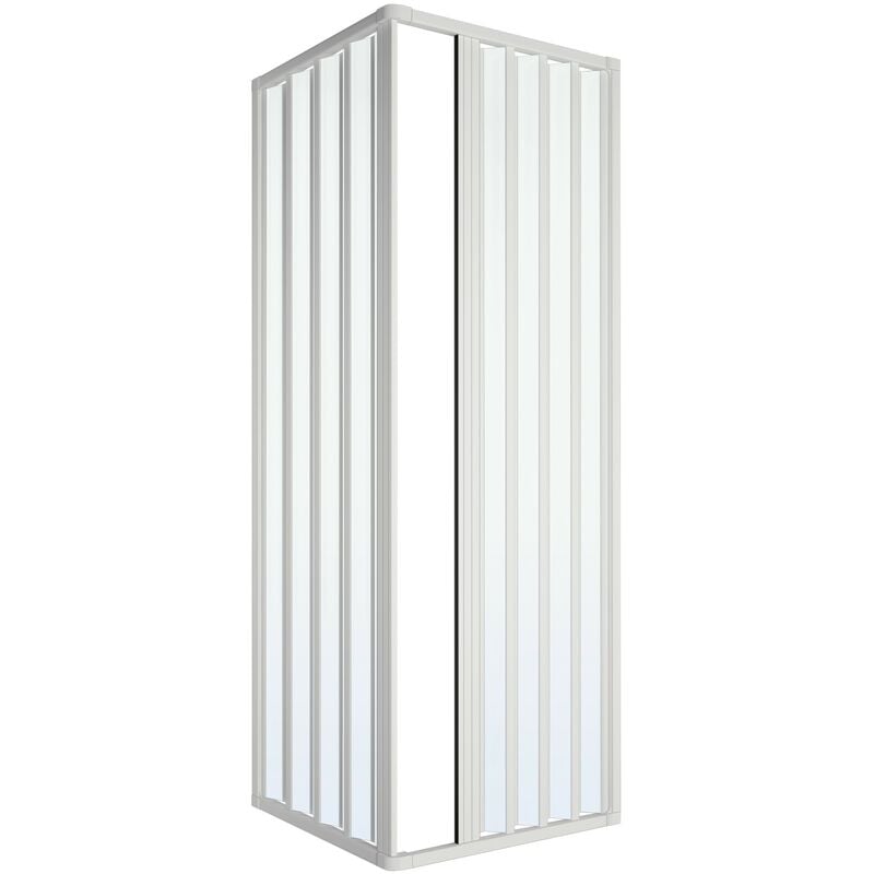 foto del prodotto box doccia a due lati in pvc h185 bianco, misura 80x75