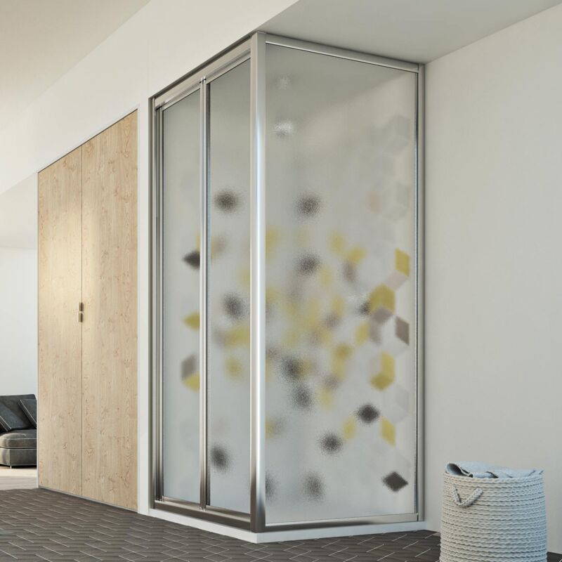 foto del prodotto box doccia a libro vetro stampato h 198 mod. urban duo p 90x90 ap. 90 cm