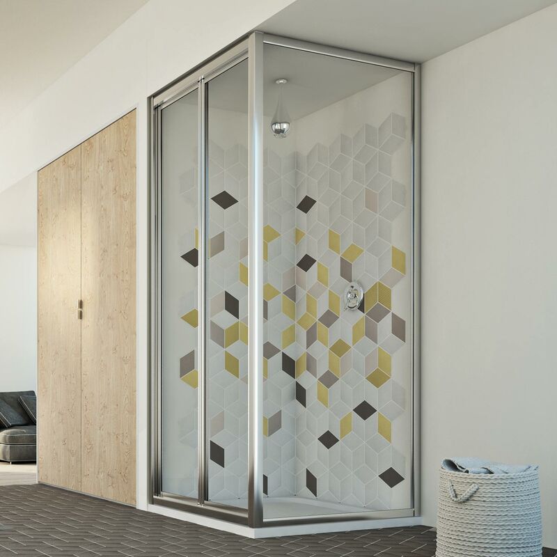 foto del prodotto box doccia a libro vetro trasparente h 198 mod. urban duo p 70x80 ap. 80 cm
