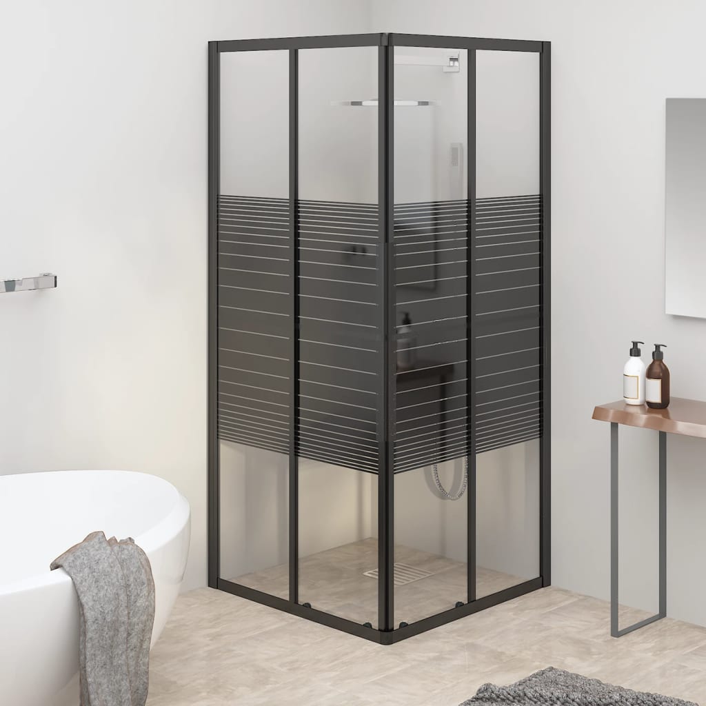 foto del prodotto box doccia a righe esg 80x80x180 cm nero cod mxl 58239