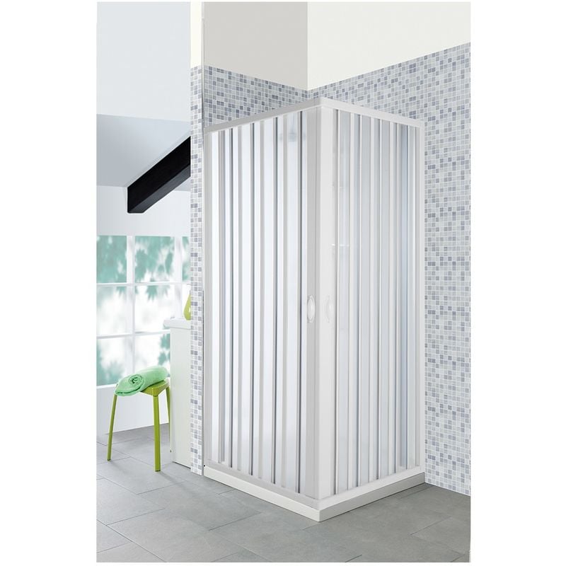 foto del prodotto box doccia a soffietto 80x100 in pvc riducibile a 70x90 con apertura laterale