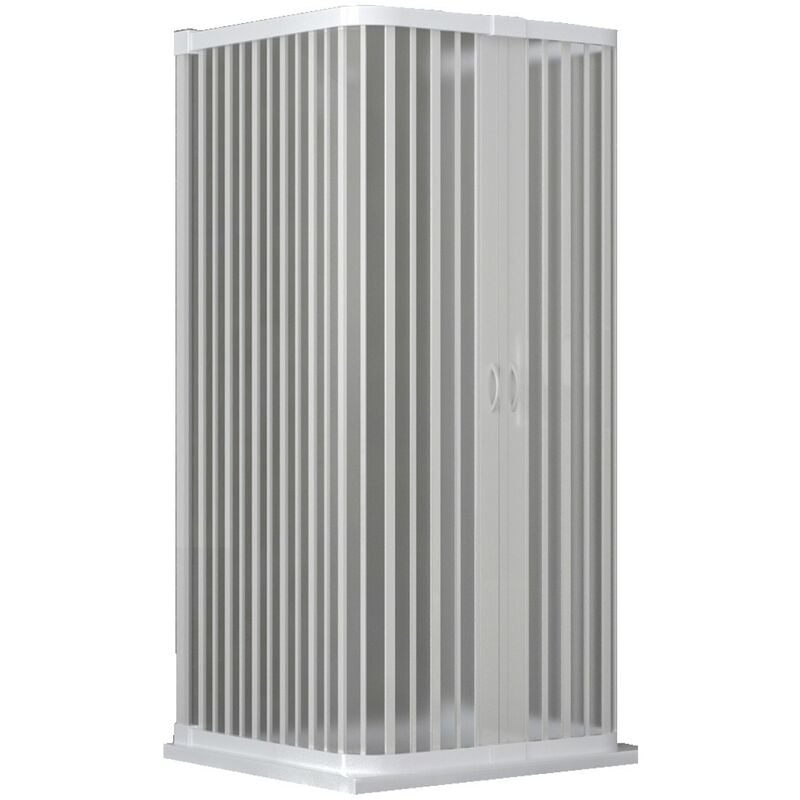 foto del prodotto box doccia a soffietto su tre lati in pvc ingresso centrale, misura 80x80x80