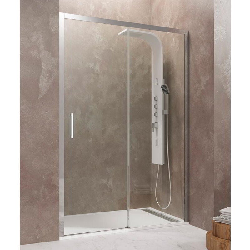 foto del prodotto box doccia aktual fisso scorrevole, finiture trasparente estensione 107 113 cm