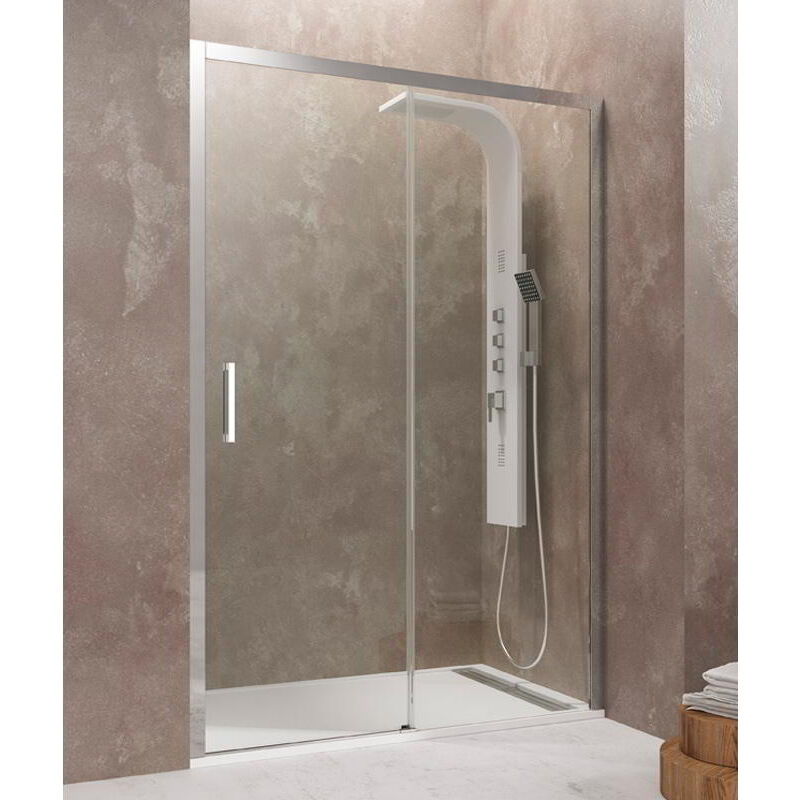 foto del prodotto box doccia aktual fisso scorrevole, finiture trasparente estensione 117 123 cm