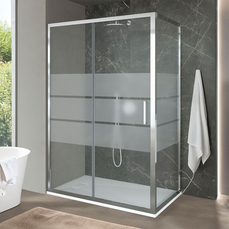 foto del prodotto box doccia angolare 70x140 cm scorrevole in cristallo serigrafato ted