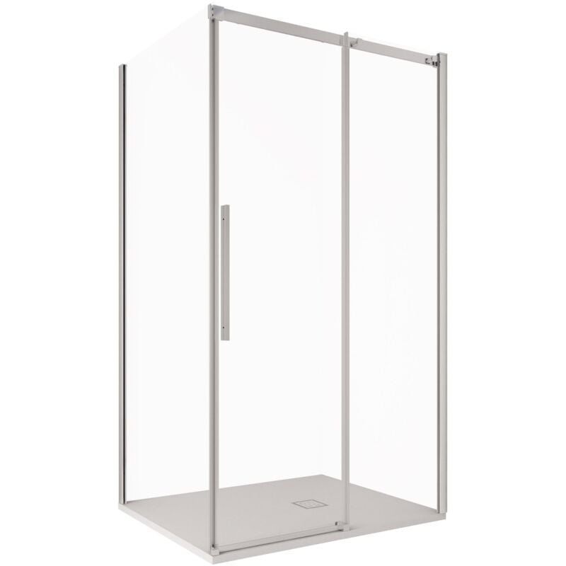 foto del prodotto box doccia angolare 80x120 cm 1 anta scorrevole in cristallo trasparente 8mm h200 bonussi eliane
