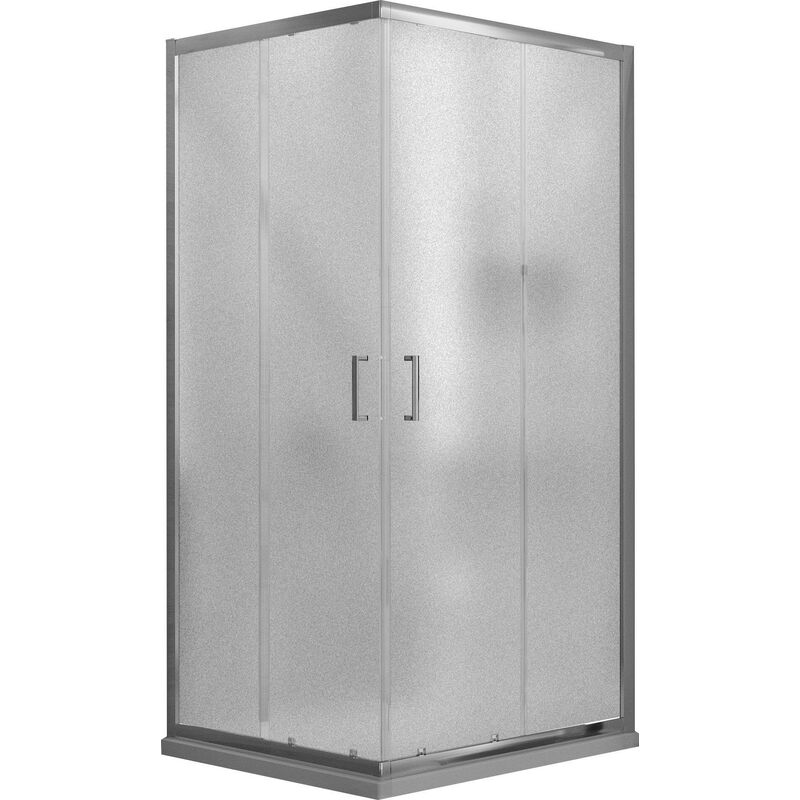 foto del prodotto box doccia angolare 80x120 cm 2 ante scorrevoli in cristallo opaco 6mm h185 fosterberg dragor