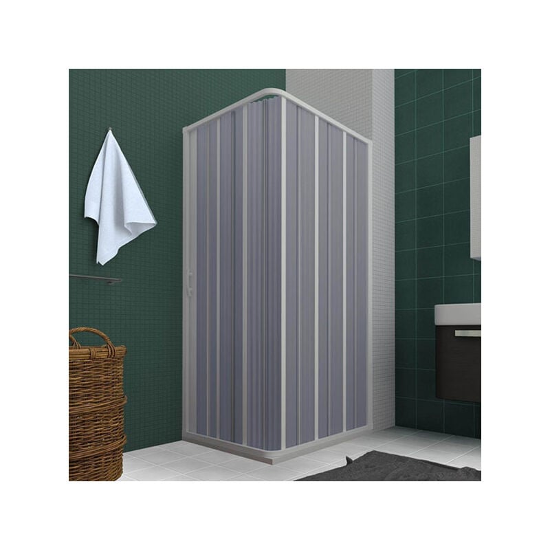 foto del prodotto box doccia angolare a soffietto con profili in pvc da