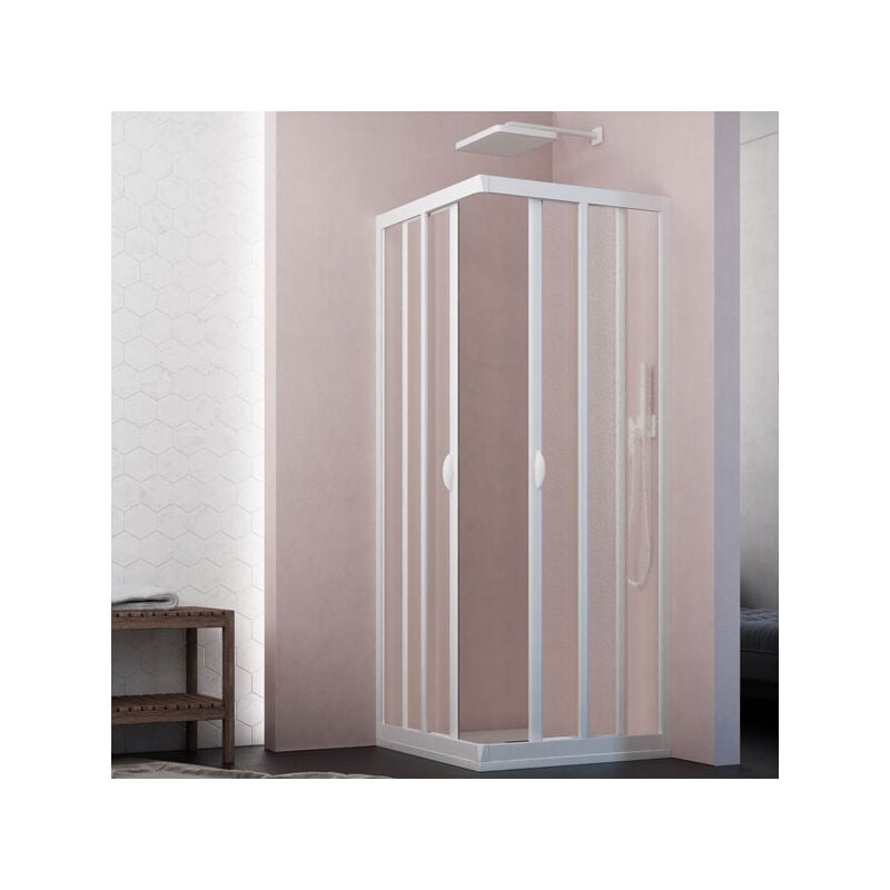 foto del prodotto box doccia angolare con profili in pvc e vetro acrilico