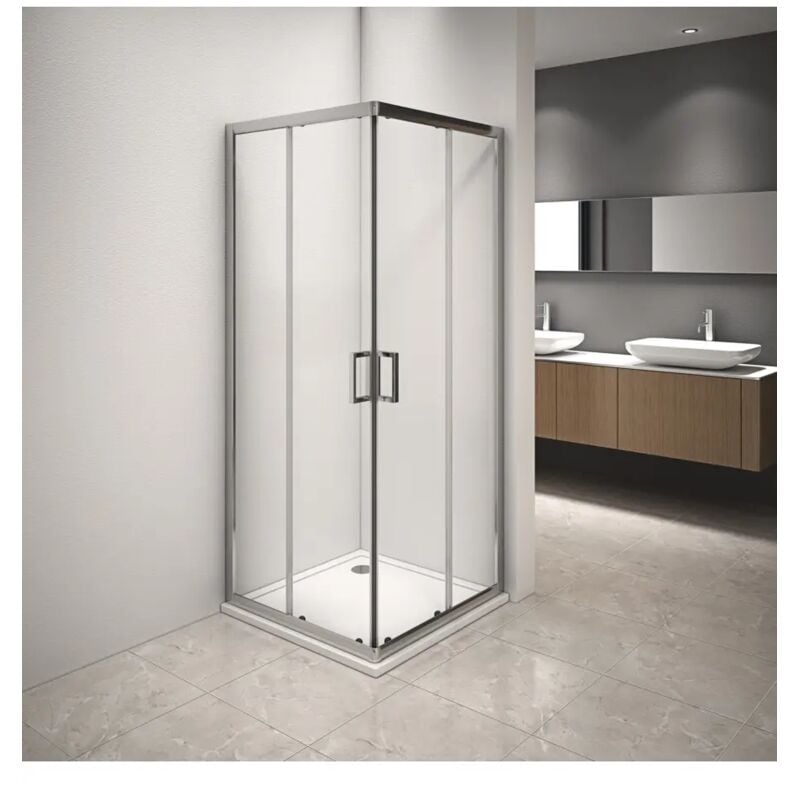 foto del prodotto box doccia angolare con vetro trasparente 80x80 cm