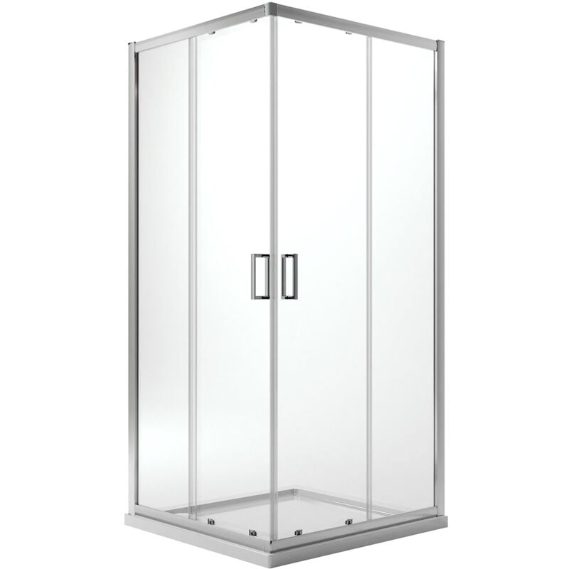 foto del prodotto box doccia angolare cristallo trasparente h 185 mod. ready 70x75 cm rettangolare