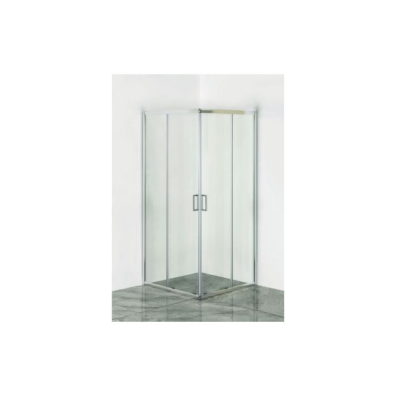 foto del prodotto box doccia angolare iris in vetro trasparente cm. 69x89x190 h utilia