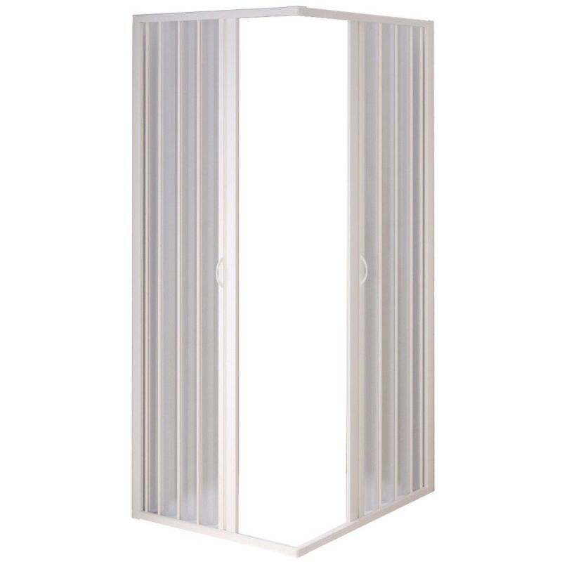 foto del prodotto box doccia angolare pvc a soffietto per nicchia 110x110 h 185 mod. nova kit box