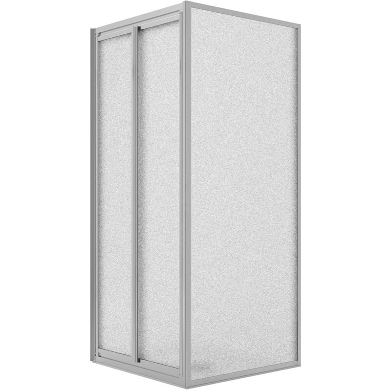 foto del prodotto box doccia angolare saloon 2 ante battente vetro stampato h 185 mod. clint 70x80 cm ap. 80