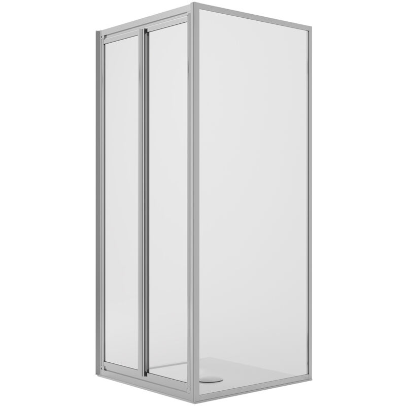 foto del prodotto box doccia angolare saloon 2 ante battente vetro trasparente h 185 mod. clint 70x100 cm ap. 100