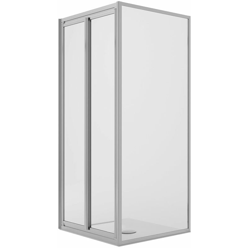 foto del prodotto box doccia angolare saloon 2 ante battente vetro trasparente h 185 mod. clint 80x100 cm ap. 100