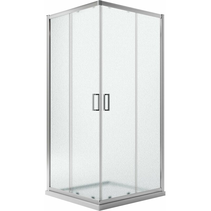 foto del prodotto box doccia angolare scorrevole vetro stampato h 185 mod. ready 90x120 cm rettangolare