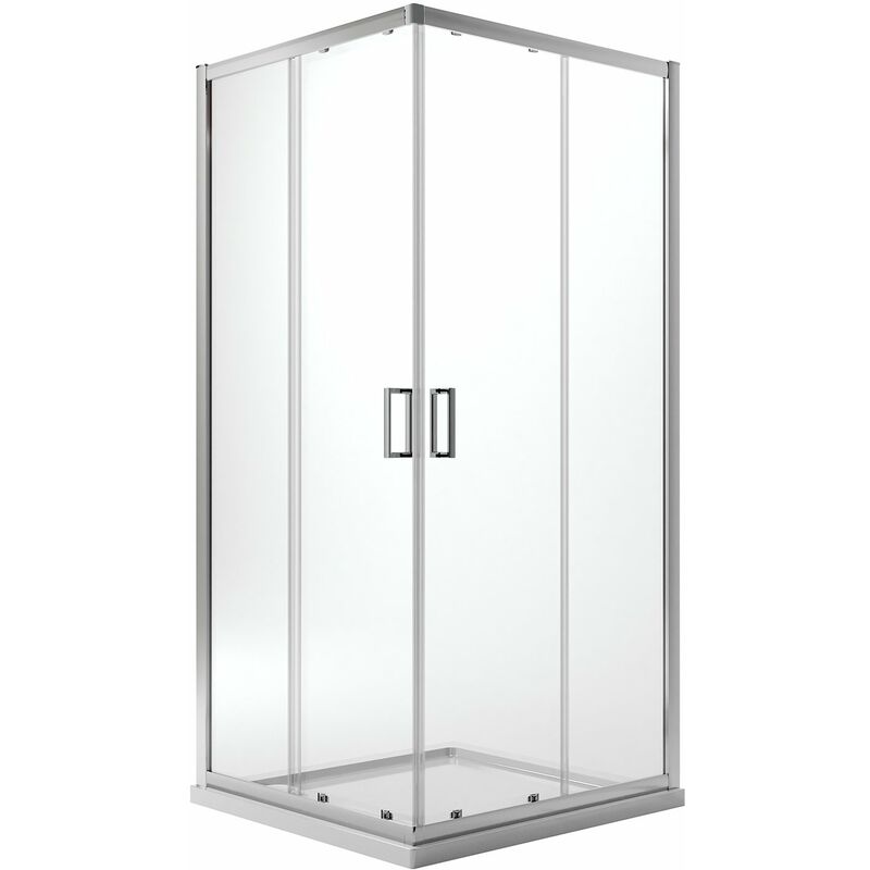 foto del prodotto box doccia angolare vetro trasparente h 198 mod. ready 100x100 cm quadrato
